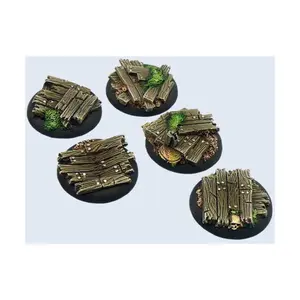 Дерево 30 мм — круглые подставки для военной машины, Battle Bases - Wood