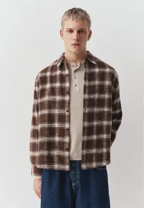 Рубашка в клетку с длинным рукавом Pull&Bear, Brown