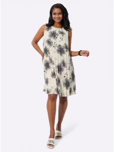 WITT WEIDEN Плиссированное платье с принтом цвета шампанского