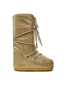 Зимние ботинки Moon Boot на толстой подошве со шнуровкой, золотой