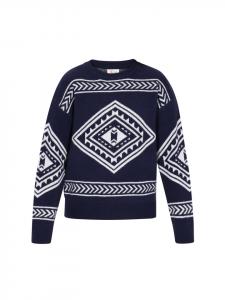 Женский свитер темно-синего цвета IZIA