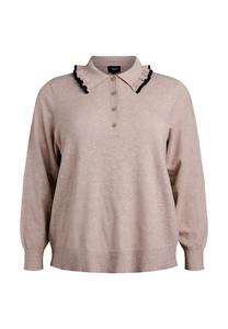Джемпер Zizzi Jumper, S. Taupe Mel W Black/Sand