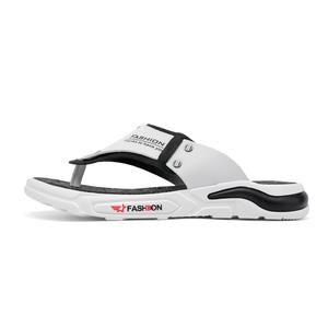 Мужские шлепанцы с резиновой подошвой, устойчивые к истиранию Bull charm, White Black