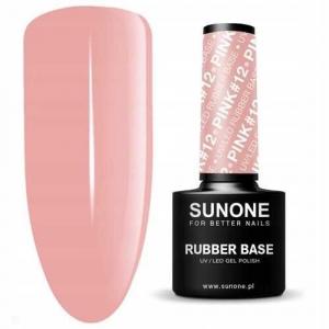Каучуковая основа, гибридный лак для ногтей, розовый №12, 5 г Sunone