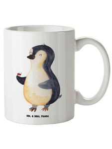 Кружка XL Penguin с изображением божьей коровки без слов, белая Mr. & Mrs. Panda