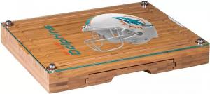 Picnic Time Miami Dolphins Доска для сыра и набор ножей со стеклянной крышкой