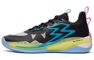 Баскетбольные кроссовки Big3 3.0 мужские с низким верхом цвета обсидиан черный/лаймово-зеленый 361°