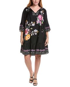 Джонни Вас Плюс Хэйли мини-платье из шелковой смеси Johnny Was, черный