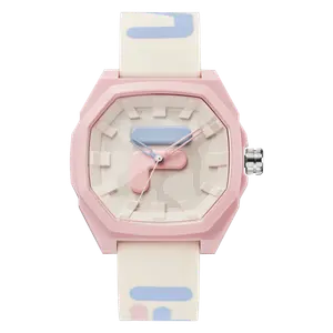 FILA Часы Wrist Watch Quartz Movement Silicone Strap 45mm Beige Watch Dial Women's Watch