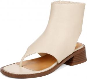 Женские сандалии-босоножки с открытым носком, боковыми молниями, толстыми низкими каблуками, шлепанцы, для покупок, вечеринок и выпускного, размеры 4-16 США Wo wagas, Beige