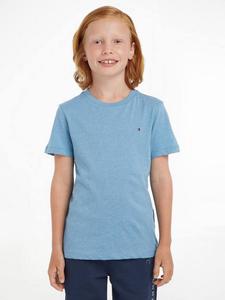 Детский базовый топ с коротким рукавом и круглым вырезом Tommy Hilfiger, Light Bluje