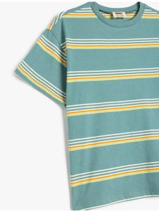 Зеленая полосатая футболка KOTON