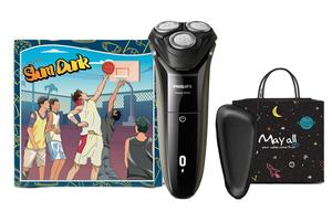 Электробритва S3102 подарочная коробка поворотный тип для мытья всего тела мужская бритва 3 насадки быстрая зарядка за 1 час PHILIPS