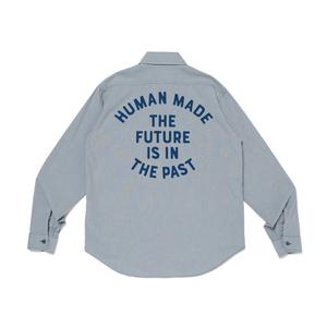 Рубашка с принтом слогана HUMAN MADE, синий