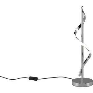 REALITY светильники LED настольная лампа ISABEL, настольная лампа с шнуровым выключателем, LED холодный белый 4000K, 950 люмен LED-панель 1 шт. Холодный белый 8,5 Вт LED лампа хромированная, изогнутая, высота 56 см, Ø 15 см Reality Leuchten, хром