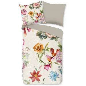 Двустороннее постельное белье «доброе утро» Jaimy», хлопок, 135x200, 2 шт., молния, двусторонний вид, цветы, песочный Good Morning