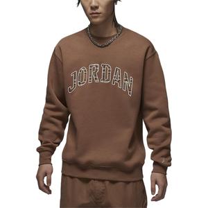 Флисовая толстовка Essentials с круглым вырезом Jordan, коричневый/белый