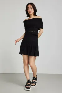 Вязаная крючком мини-юбка «Русалка» Rienda, цвет Black