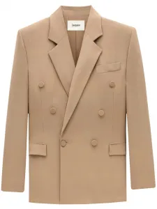 Креповый блейзер Saint Laurent, бежевый