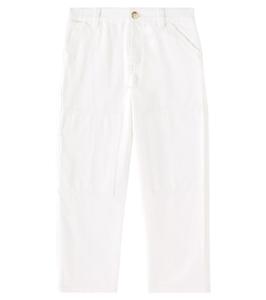 Широкие брюки из хлопка с высокой талией Polo Ralph Lauren Kids, Paper White
