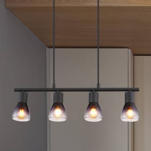 Подвесной светильник Globo Lighting Satella, дымчатое стекло / железо - 4-х ламповый