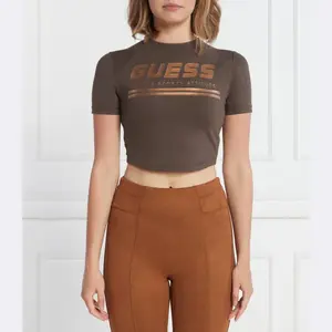 Футболка укороченного кроя Aggie active Guess, коричневый