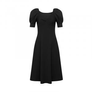 Женское платье Deep Breath с пышными рукавами, черный