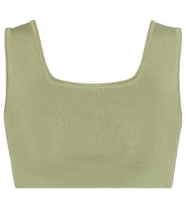 Укороченный топ из ребристой вязки LOW CLASSIC, Light Green