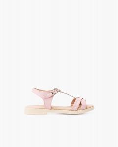 Открытые босоножки из мягкой кожи для девочки Pisamonas, розовый