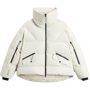 Пуховик с высоким воротником оверсайз WOOLRICH, айвори