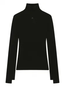 Свитер с воротником-стойкой Courrèges, черный