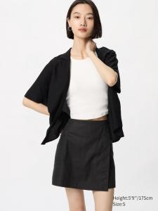 Юбка-Шорты из льняной смеси Uniqlo, черный