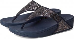 Сандалии FitFlop Lulu Multi-Tonal Glitter Toe-Post Sandals, цвет Midnight Navy Mix