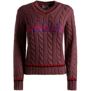 Джемпер из шерсти мериноса с логотипом Bally, фиолетовый