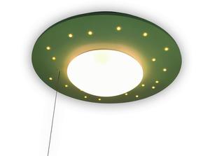 Детский потолочный светильник 54x11 см, белый/шалфейно-зеленый