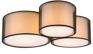 Потолочный светильник MeineWunschleuchte groß 3 Stoff Lampenschirme, черный - белый - металл - текстиль - 65 x 21 x 55 см