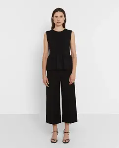 Женский топ пеплум без рукавов Trucco, черный