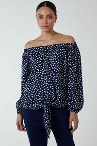 Топ с открытыми плечами и галстуком Blue Vanilla, синий