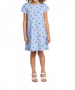 Платье с цветными звездами в голубых оттенках гортензии Chaser