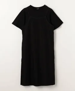 Комплект из кружевного платья-комбинации и футболки/Детский размер 140-160 см United Arrows Green Relaxing Label, цвет Black