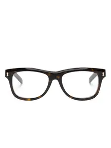 Очки в квадратной оправе черепаховой расцветки Gucci Eyewear, коричневый