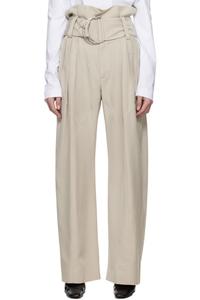 Брюки цвета таупа с D-образным ремешком на талии JW Anderson