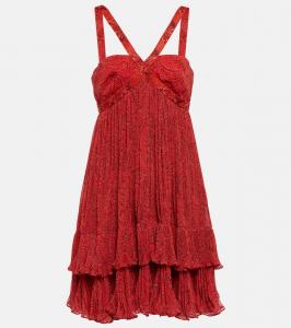 Хлопковое мини-платье-бюстье с принтом Etro