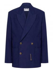 Двубортный пиджак строгого покроя Moschino, синий