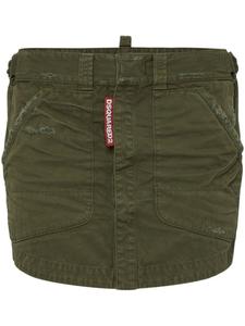DSQUARED2 юбка мини с эффектом потертости, зеленый
