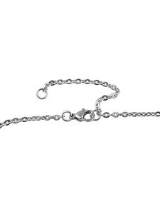 Adeliás Женское колье - цепочка-якорь из нержавеющей стали с кубическим цирконием, 45 см, серебро