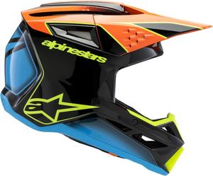 Шлем Alpinestars S-M3 Youth Moto Helmet, черный / оранжевый / желтый