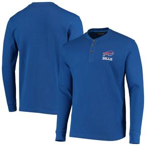 Мужская футболка Dunbrooke Royal Buffalo Bills с логотипом Maverick Thermal Henley с длинным рукавом