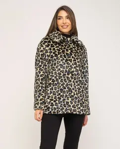 Женское пальто из искусственного меха с отложным воротником Fsh, мультиколор