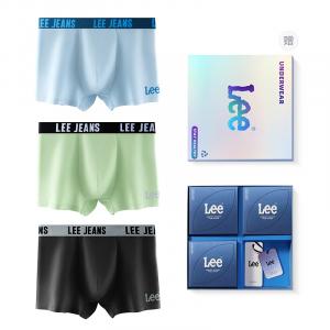 Мужские трусы боксеры упаковка 3 штуки Lee, светло-голубой